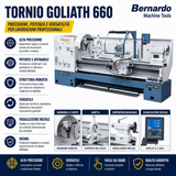 Torno para metal Bernardo Goliath 660 x 1000 com DRO digital 3 eixos