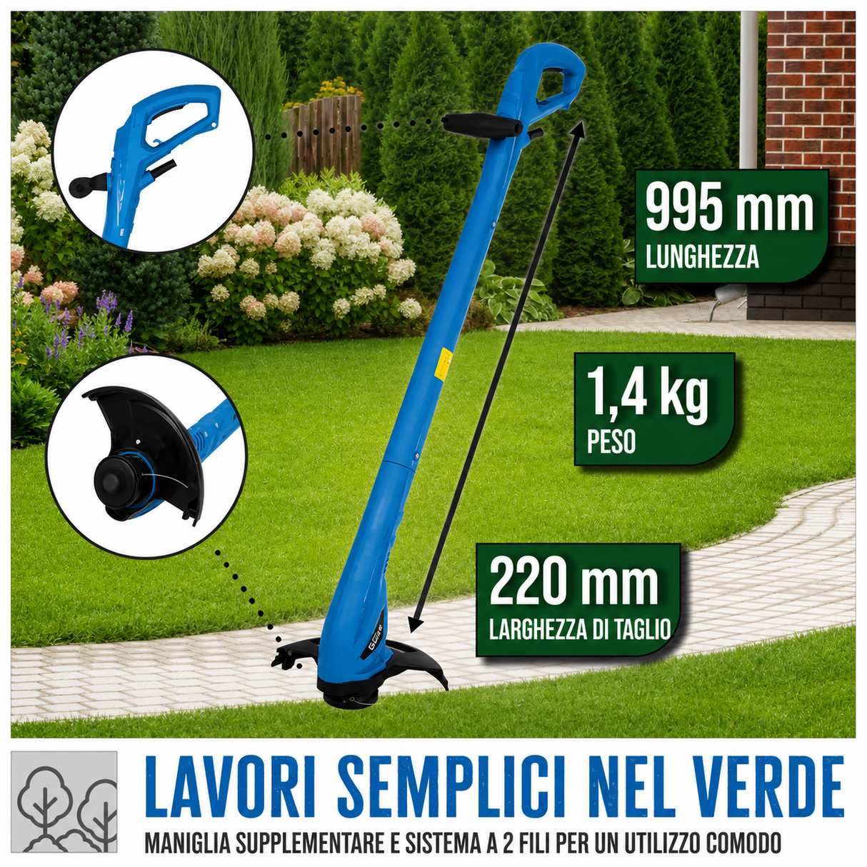 Ferramenta de jardinagem Guede Roçadora elétrico GRT 251 P