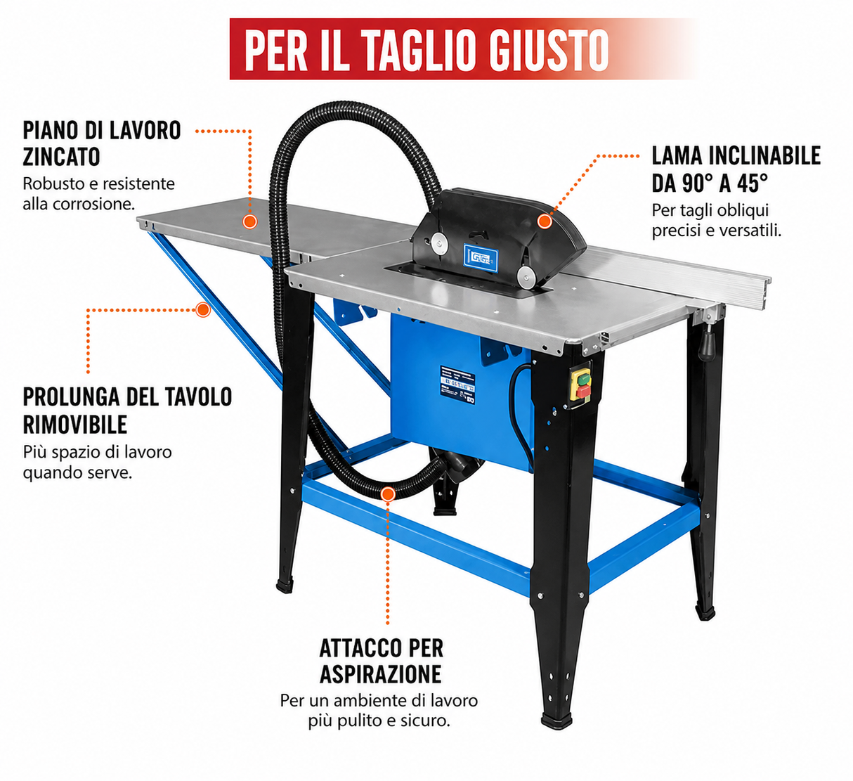 Sega da banco per legno Guede GTKS 315 400V