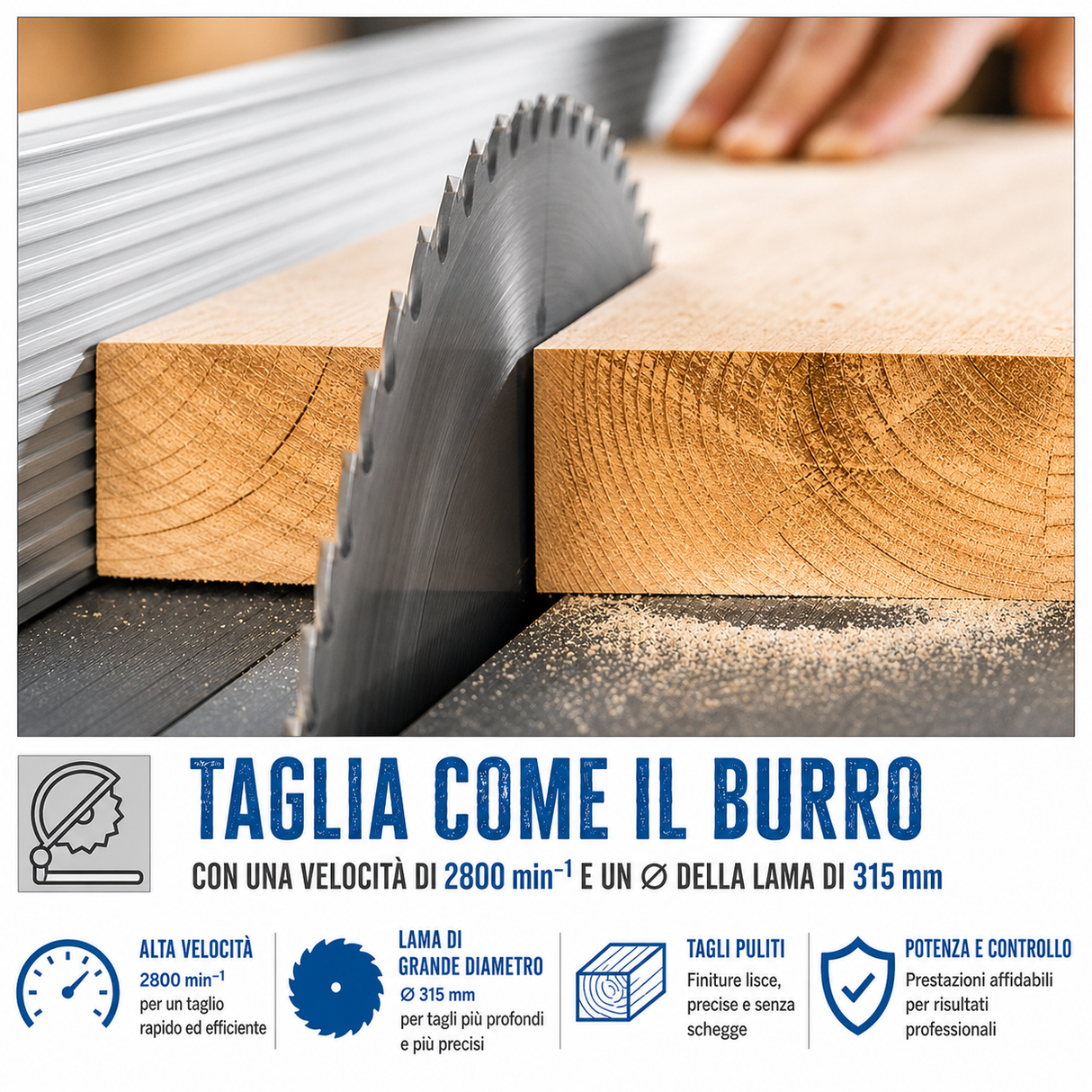 Sega da banco per legno Guede GTKS 315 400V
