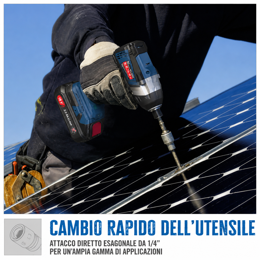 Elettroutensile portatile Guede Avvitatore ad impulsi a batteria BSS 18 1/4-0 BL