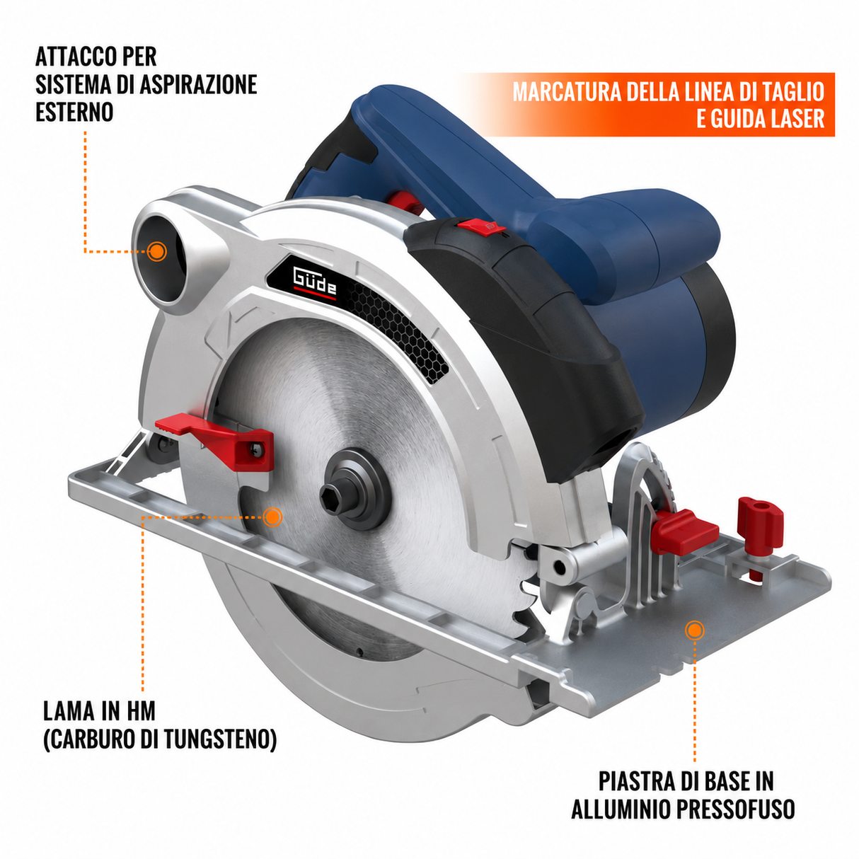 Sega circolare manuale Guede HKS 65-1500 L