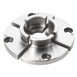 Ganasce standard Record Power da 35 mm con profilo a coda di rondine e design a becco di falco, ideali per perni e incavi di piccole dimensioni nella tornitura del legno.