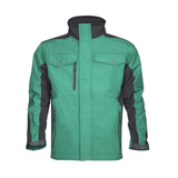 Giacca ARDON® PRE100 Softshell verde/nera con membrane impermeabile, fodera in fleece e tasche con zip, ideale per lavori all’aperto.