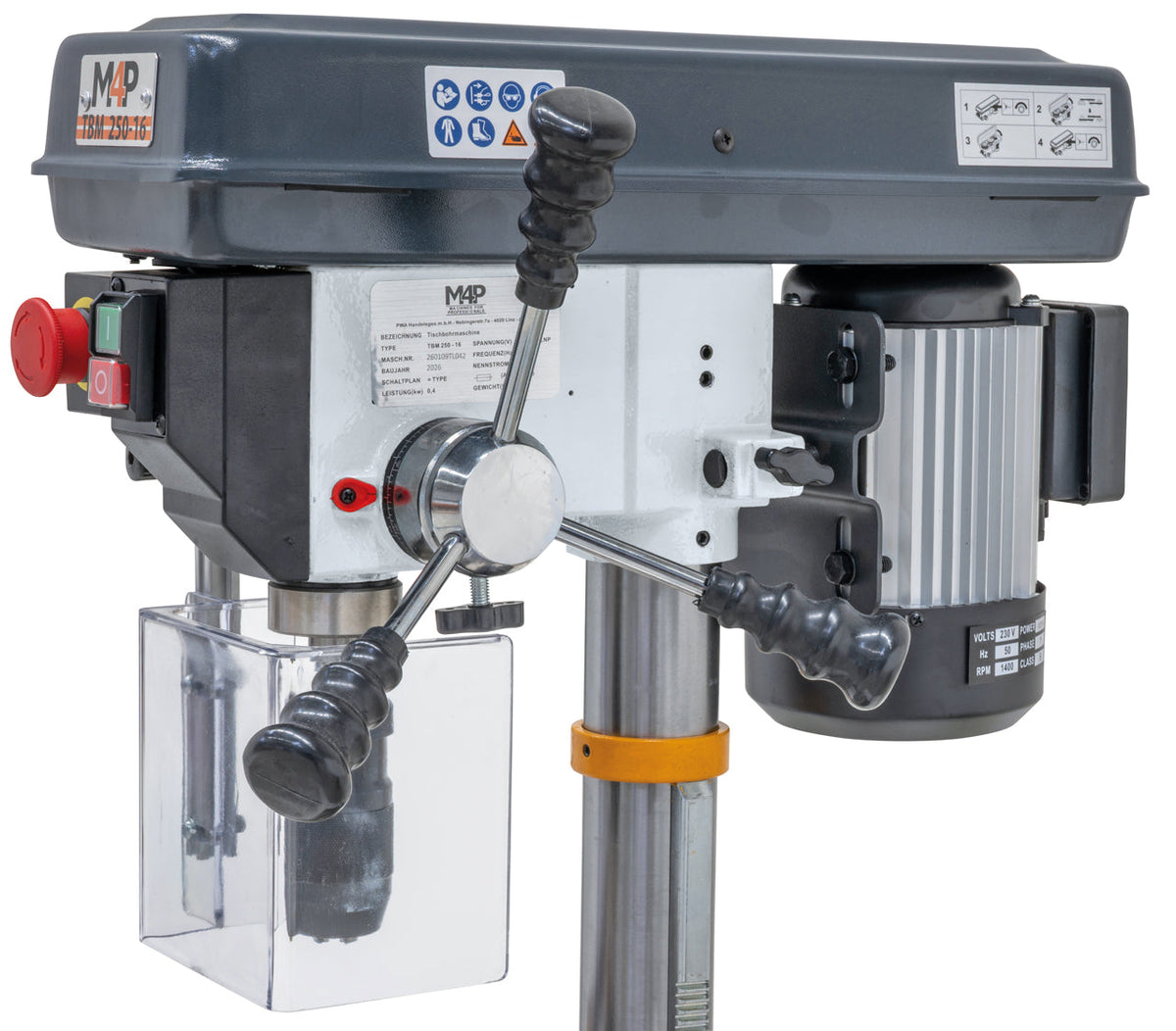 Trapano da banco TBM 250 - 16 / 230 V - leva di avanzamento