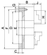 Mandrino a 3 ganasce in ghisa PS3-250