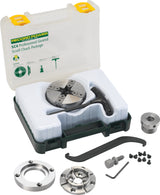 Mandrino Record Power SC4 a inserto con dorso chiuso, piastra di indicizzazione e flangia da 87 mm, ideale per tornitura professionale di pezzi di grandi dimensioni.