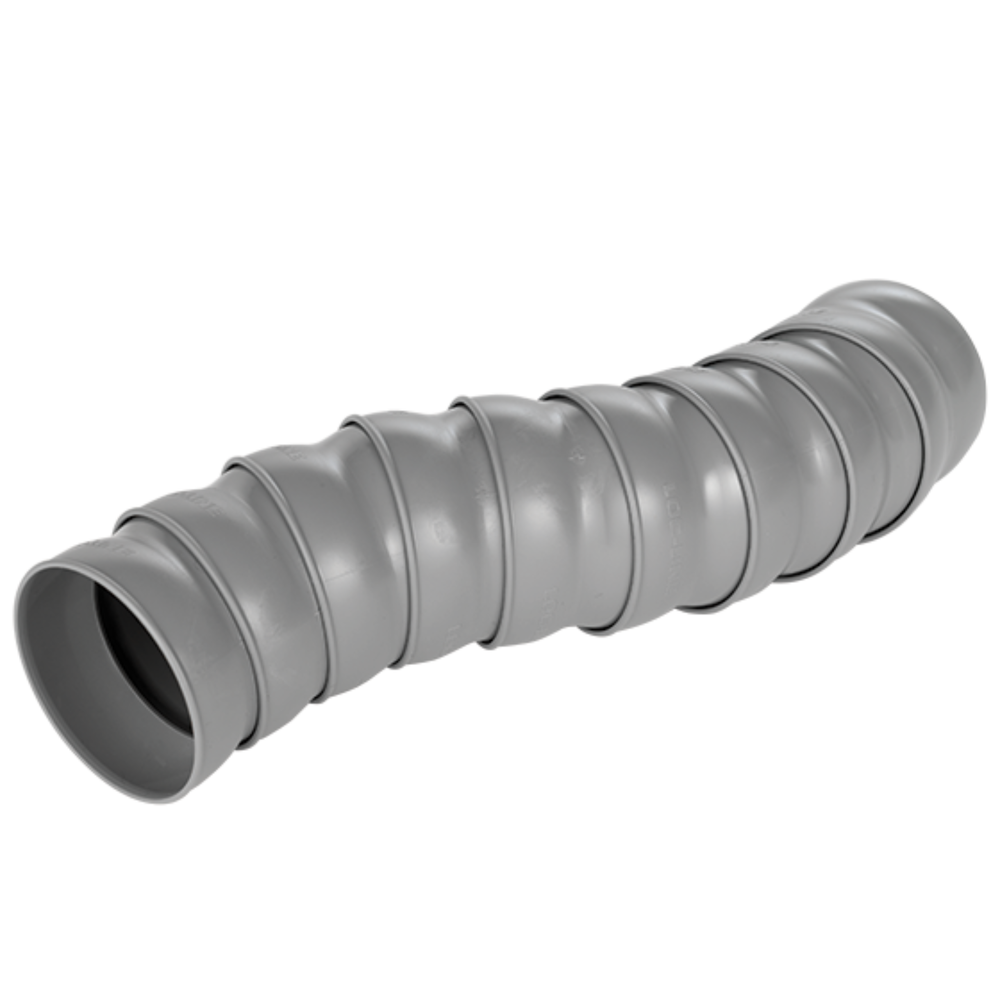 Prolunga autoportante per tubo di aspirazione da 2,5 pollici, lunga 300 mm con 9 snodi orientabili, ideale per aspirazione polveri nella tornitura del legno.