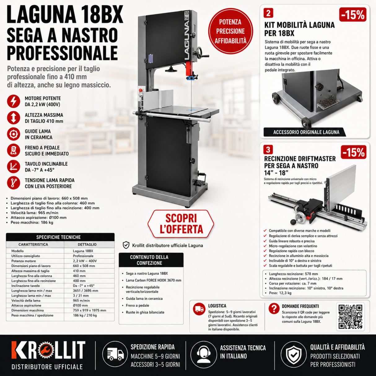 Lama 965 m/min guide ceramica Laguna 18BX riduzione attrito