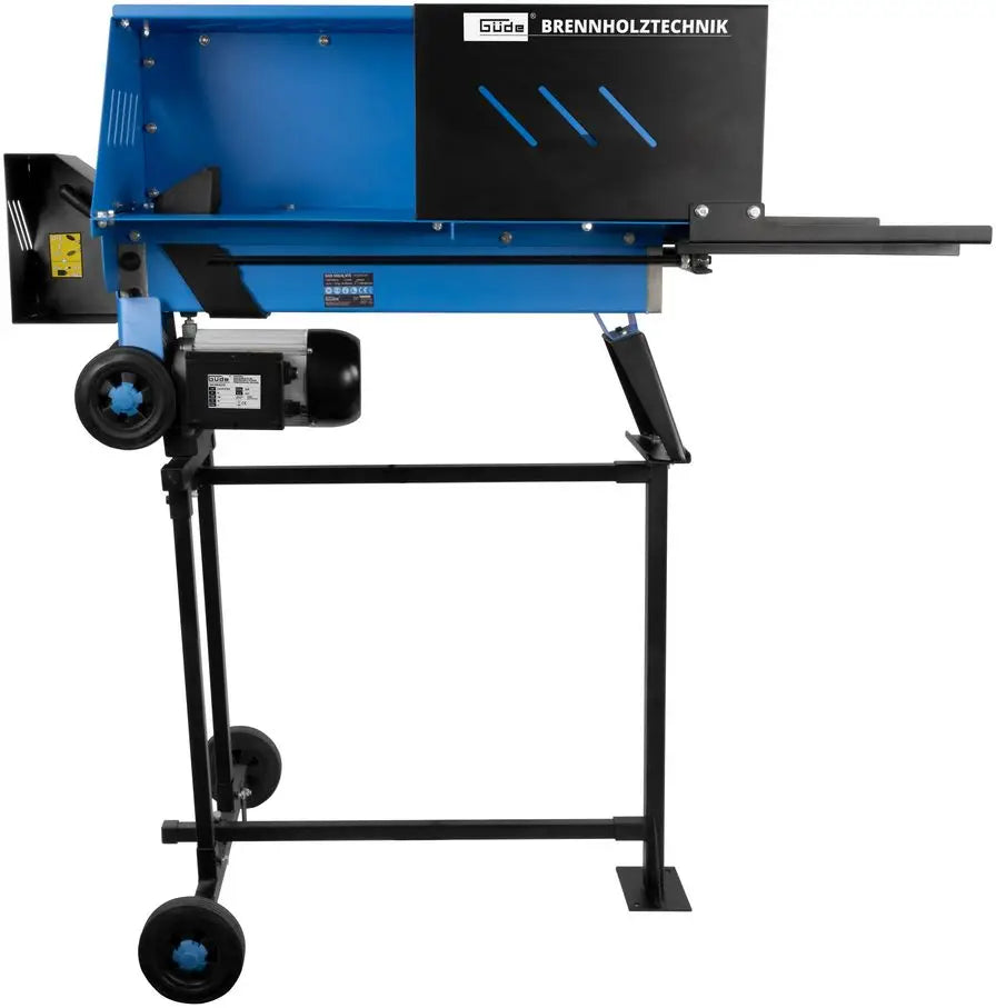 Spaccalegna orizzontale Güde GHS 500/6,5TE con telaio rialzato, protezione di sicurezza e ruote integrate.