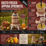 Torchio manuale Güde OP 6 con capacità di 6 litri, ideale per la spremitura di frutta e la produzione artigianale di succhi e mosto.