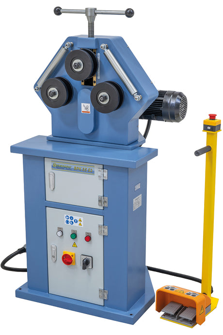 Curvatrice per profilati e tubi Bernardo BPK 35 S2 con pedale e rulli da 146 mm, vista frontale