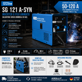 Saldatrice inverter Güde SG 121 A-SYN per saldatura a filo animato senza gas