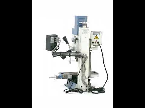 Trapano-fresatrice Bernardo KF 16 Vario con DRO DT 40 a 3 assi – foratura Ø 16 mm, fresa frontale Ø 50 mm, tavola 400 × 120 mm, testa inclinabile -90°/+90°, motore 0,5 kW, 230V monofase, peso 60 kg