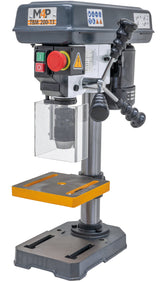 Trapano a colonna da banco TBM 200-13 da 230 V con mandrino autoserrante da 1 a 13 mm e piano di lavoro inclinabile a 45 gradi