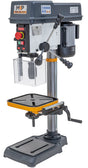 Trapano a colonna da banco Vario TBM 300-16 V da 230 V con mandrino autoserrante da 16 mm, display digitale della velocità e piano di lavoro inclinabile